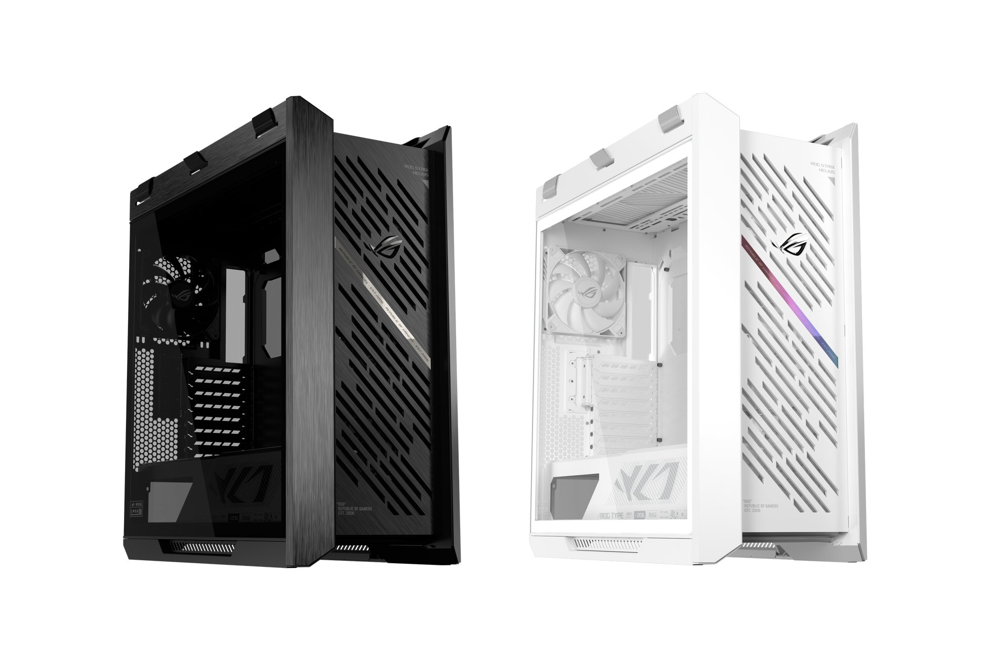 ASUSのゲーミングブランドRepublic of Gamersより、デュアル強化ガラスサイドパネル採用したプレミアムミッドタワーゲーミングケース「ROG Strix Helios II」を発表