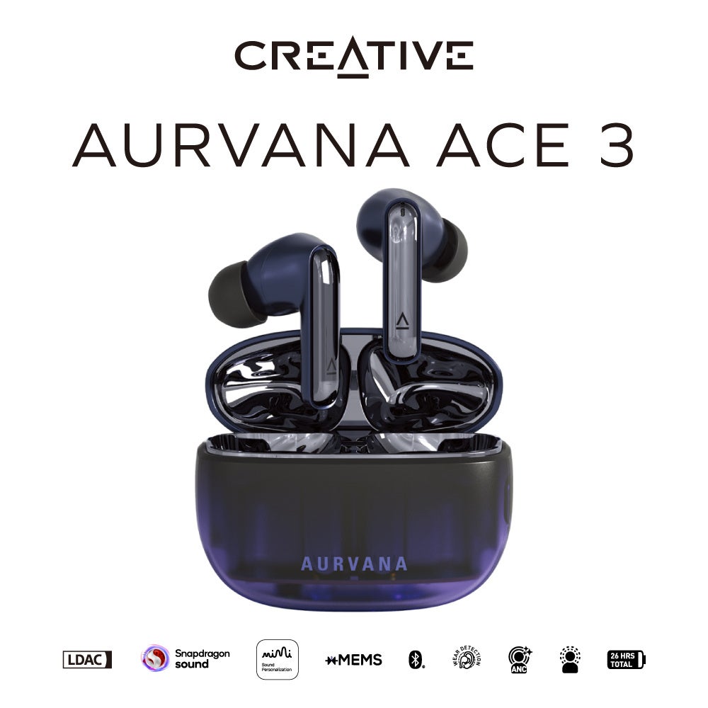 LDAC/aptX AdaptiveのハイレゾやaptX Losslessのロスレス オーディオが楽しめるワイヤレス イヤホン Creative Aurvana Ace 3 ［直販限定］発売のお知らせ