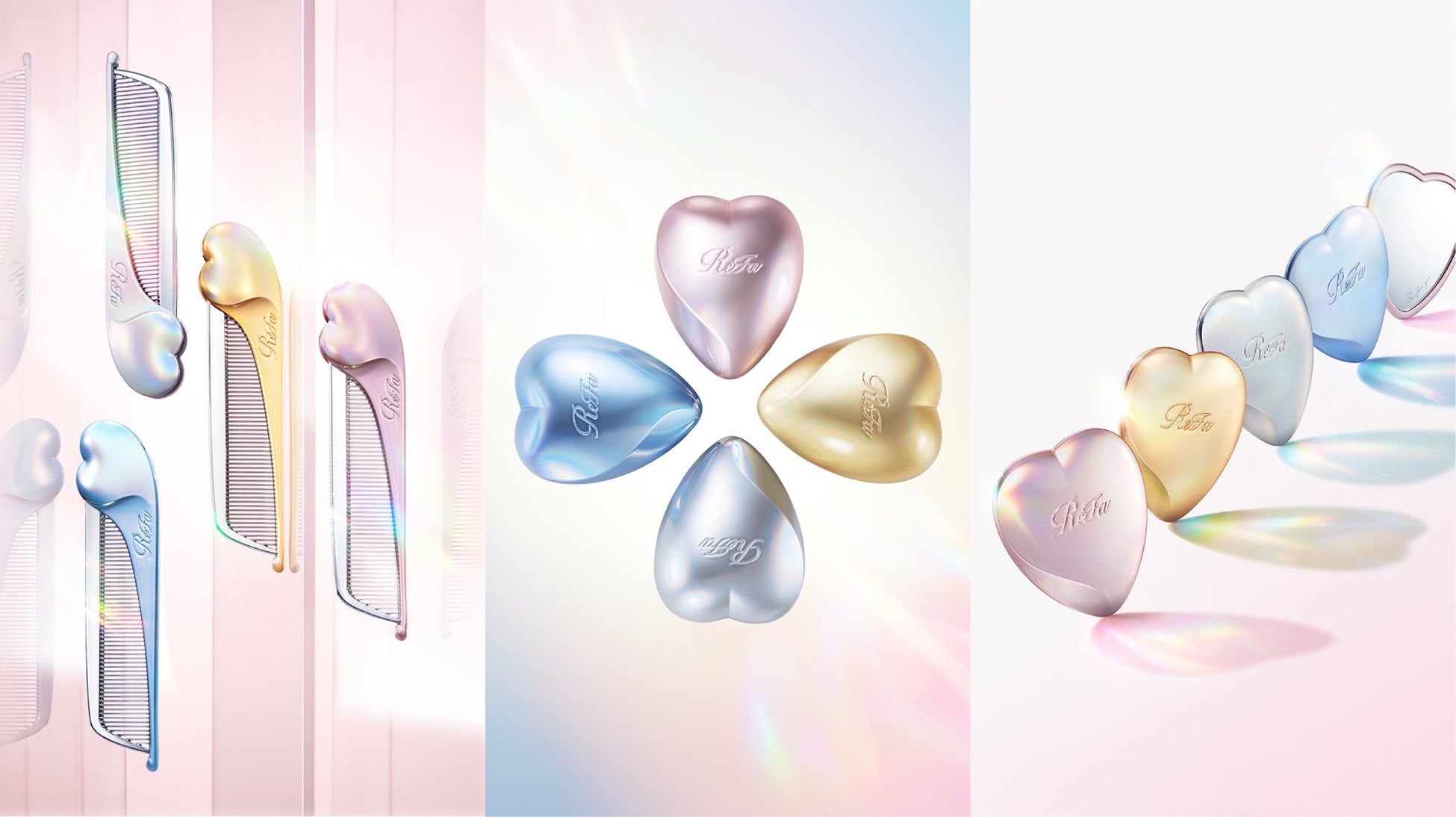 「ReFa HEART COMB Aira」「ReFa HEART BRUSH mini」「ReFa HEART MIRROR」からシルクのようになめらかに輝く新しいカラー登場
