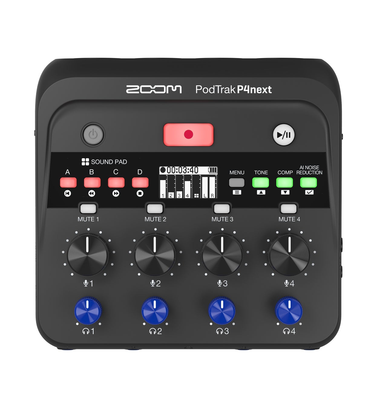 次世代の４XLR入力ポッドキャストレコーダー『PodTrak P4next』を発売