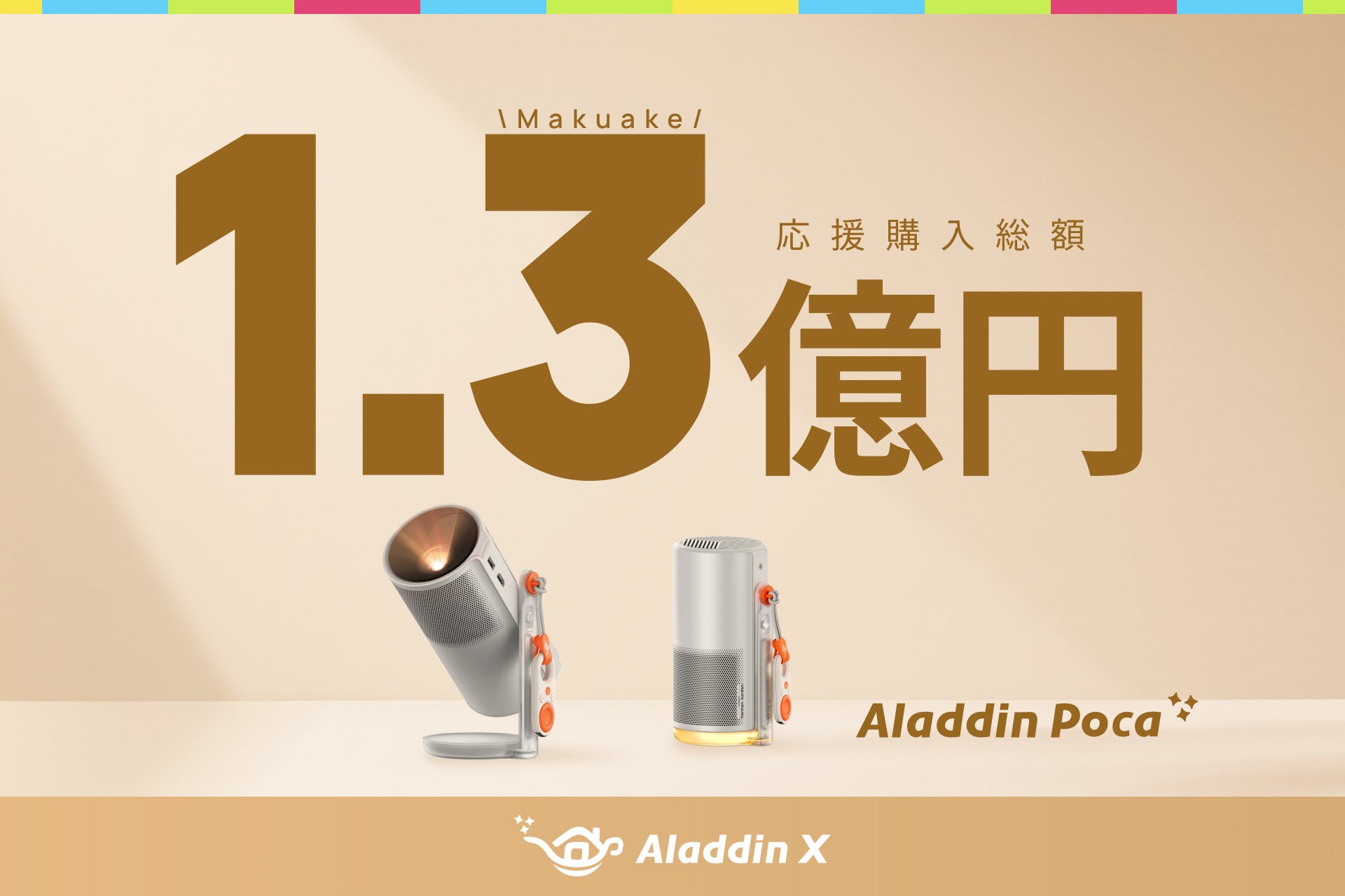 Aladdin X初のポータブルプロジェクター「Aladdin Poca」シリーズ。「Makuake」プロジェクターカテゴリー史上最大の応援購入総額1.3億円突破！