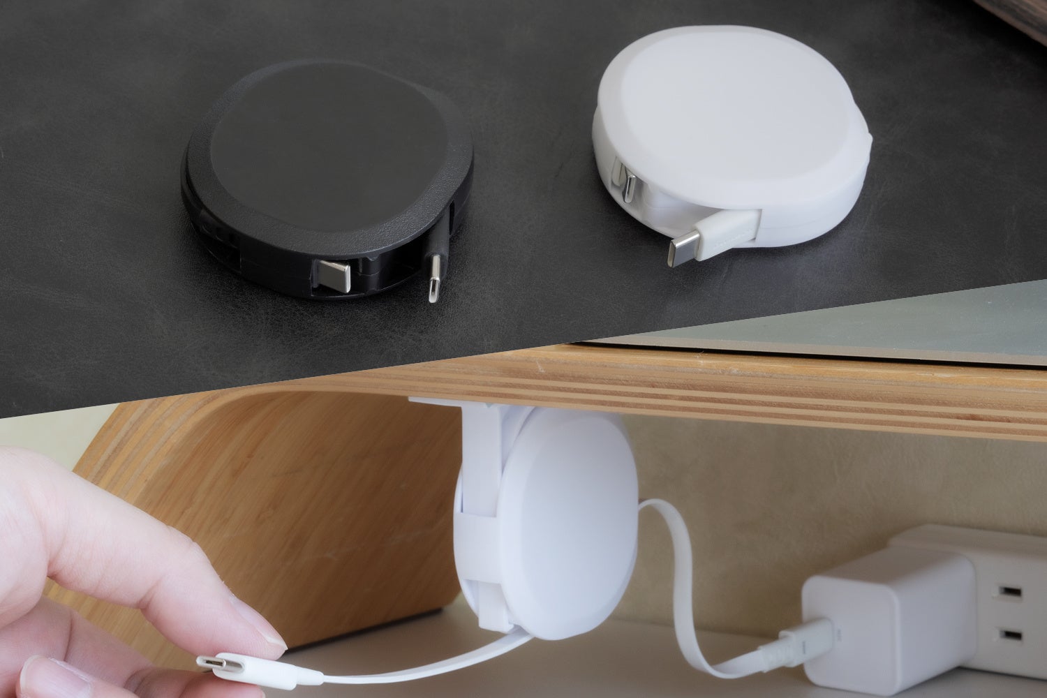 スムーズな引き出しと使いやすい1.2mケーブル。スタンド付き片引き巻取り式Type-Cケーブルを発売