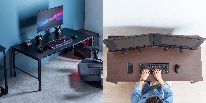 配線スッキリ、作業は広々。より使いやすく改良された幅120cm×奥行60cmのローデスクを12月11日に発売