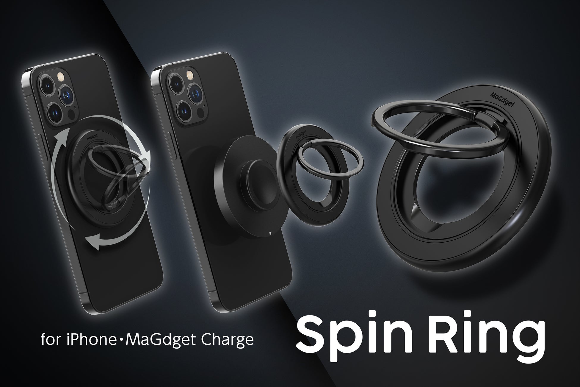 「カチッ」と決まる新感覚！360度回転＆MagSafe対応のスマホリング「MaGdget Spin Ring」をリリース！