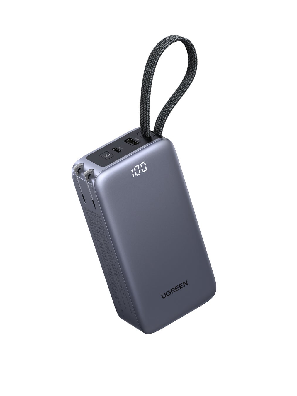 【UGREEN】65W高出力の急速充電器&モバイルバッテリー一体型モデル「UGREEN コンセント付きモバイルバッテリー」発売！ストラップにもなるUSB-Cケーブル付き