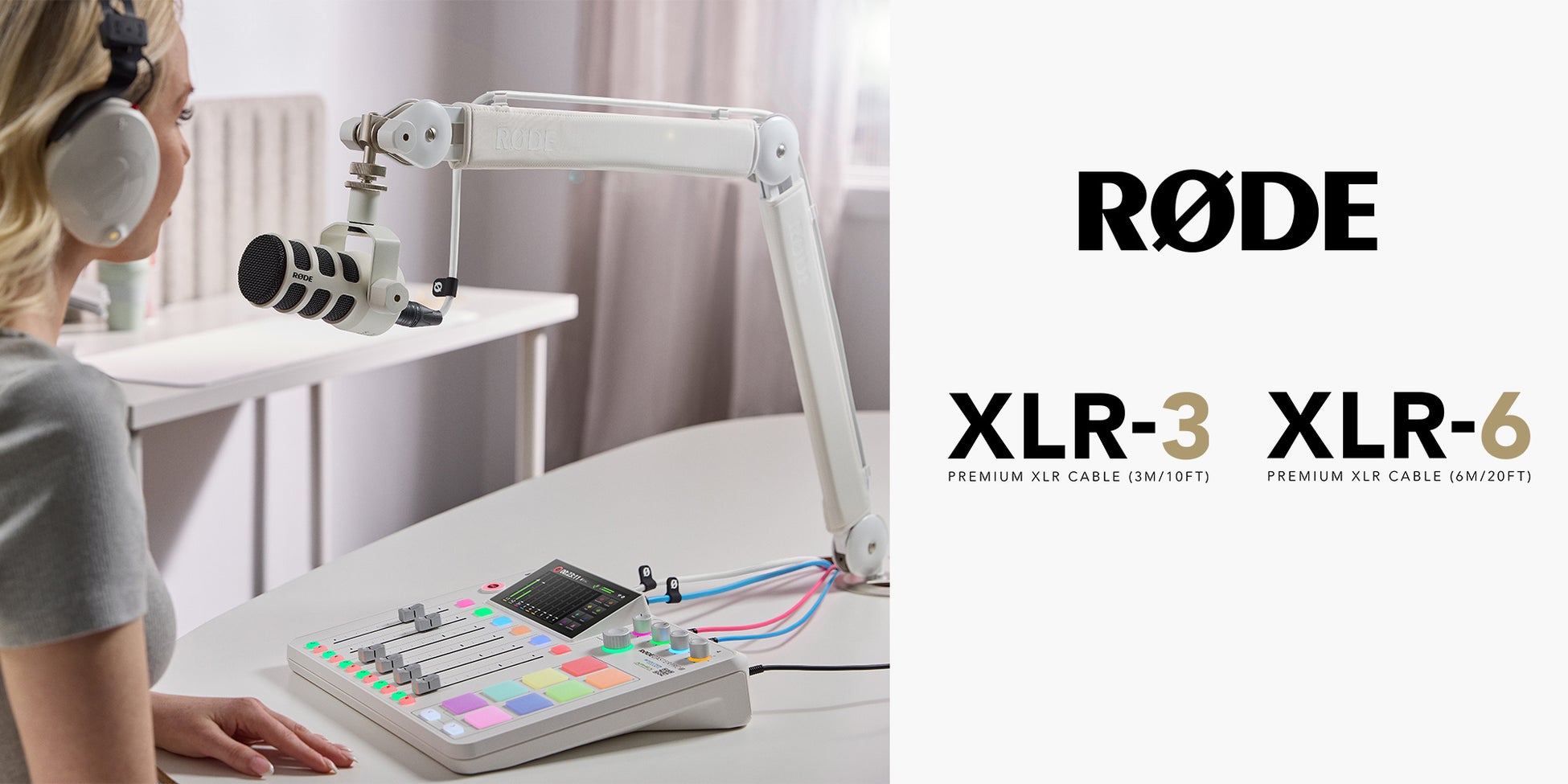 【RODE（ロード）新商品】ホワイトシリーズにプレミアムXLRケーブルが登場！「XLR-3」「XLR-6」に新色ホワイトを発売