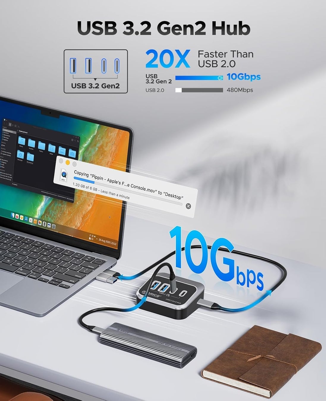 ORICO USBハブ USB 3.2 4ポート【10Gbps高速転送】｜DEAL価格 3,219円