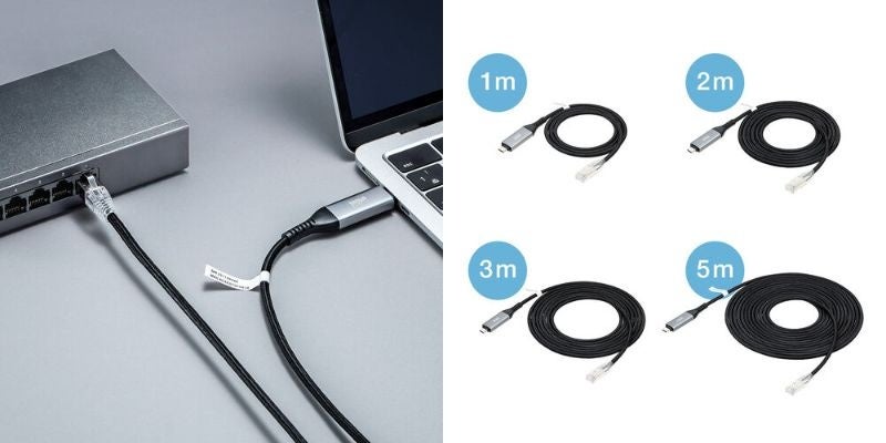 Wi-Fi不安定を解消！Type-Cを有線LANに変える変換ケーブル