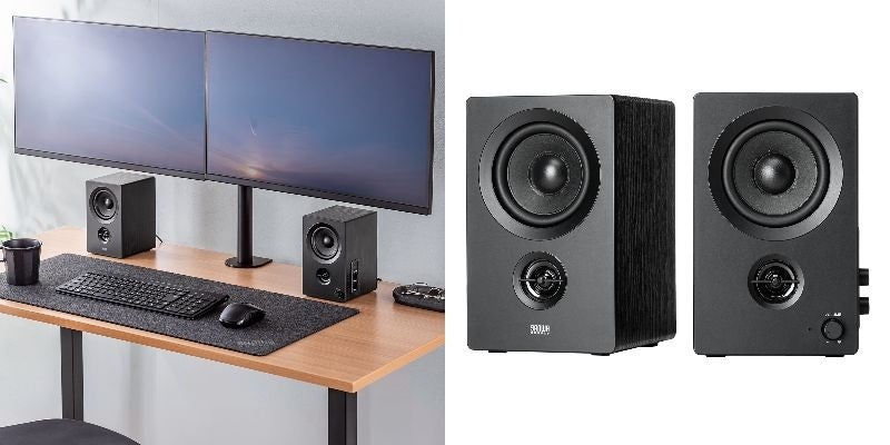 デスクで響く、コンパクトな木製の最大50W出力スピーカーを発売