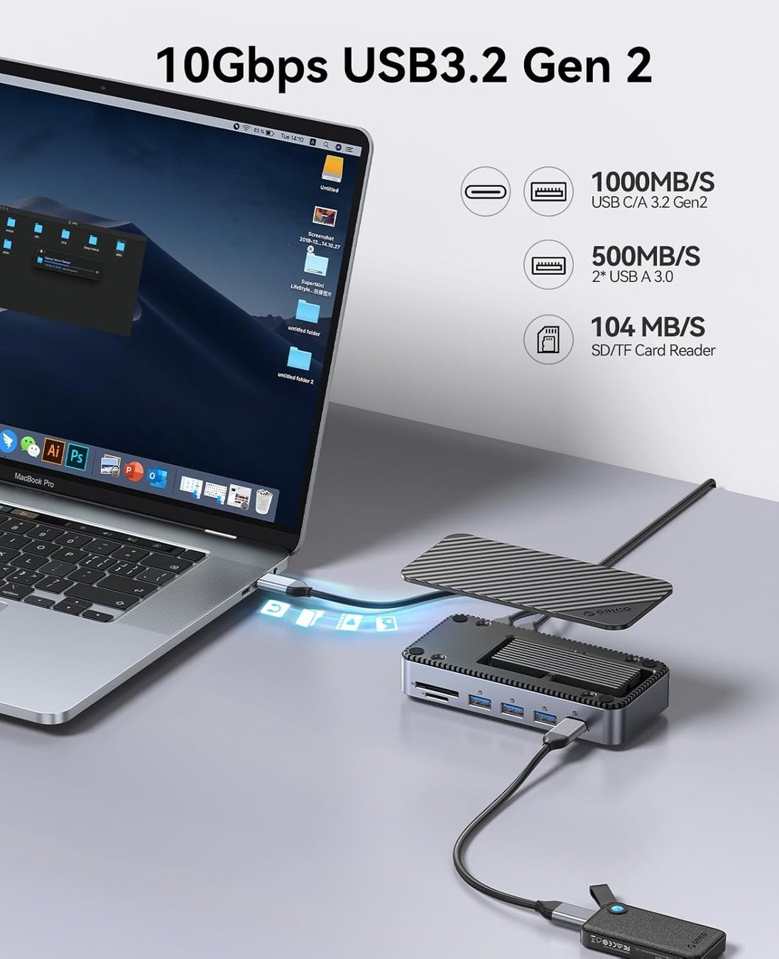 【特別割引】ORICO 12-in-1 USB C ハブ M.2 SSDケース