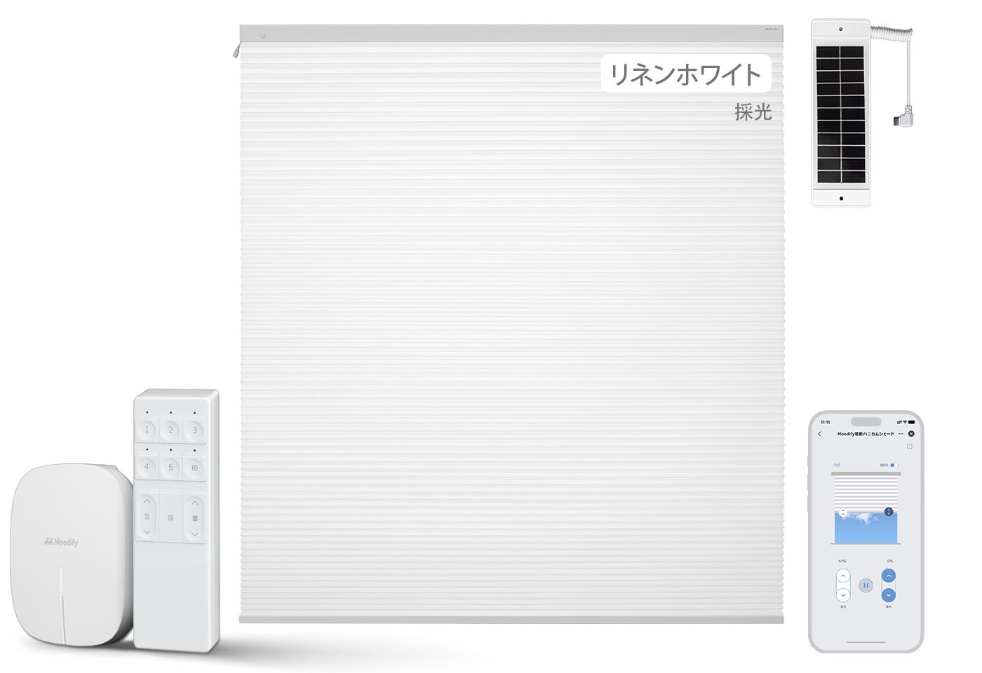 Moodifyから工事不要1分設置のシンプル構造電動カーテンを3月1日に販売