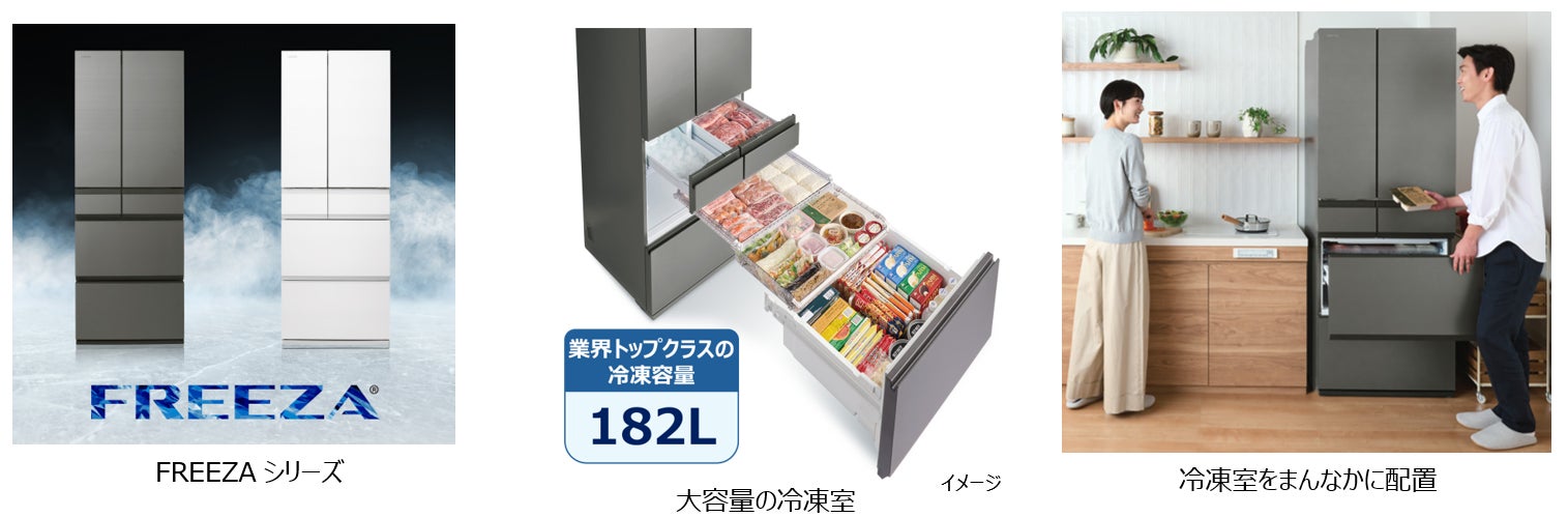 新シリーズ「FREEZA(フリーザ)」登場！業界トップクラス[※1]の大容量冷凍室をまんなかに配置した冷凍冷蔵庫発売