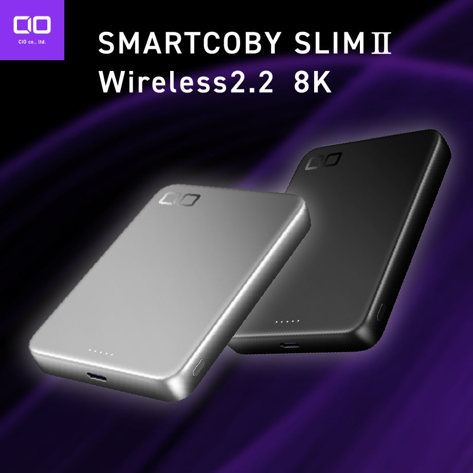 【株式会社CIO】Qi2.2で最大25Wワイヤレス充電、8000mAhのモバイルバッテリー「SMARTCOBY SLIMⅡ Wireless2.2 8K」を販売開始