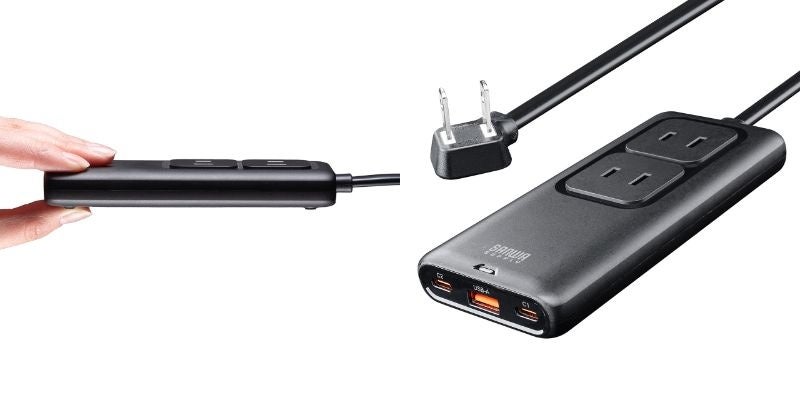 厚さ18mmの超薄型、65W PD対応。5台同時充電できる電源タップを発売