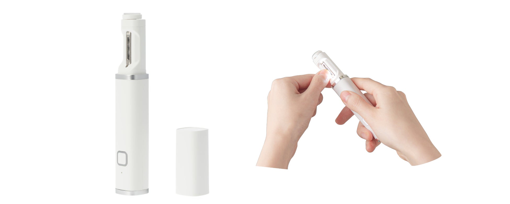 ライト付きで爪先が見やすい！手軽に削って整えられる「ライト付き2WAY 電動爪切り」を新発売