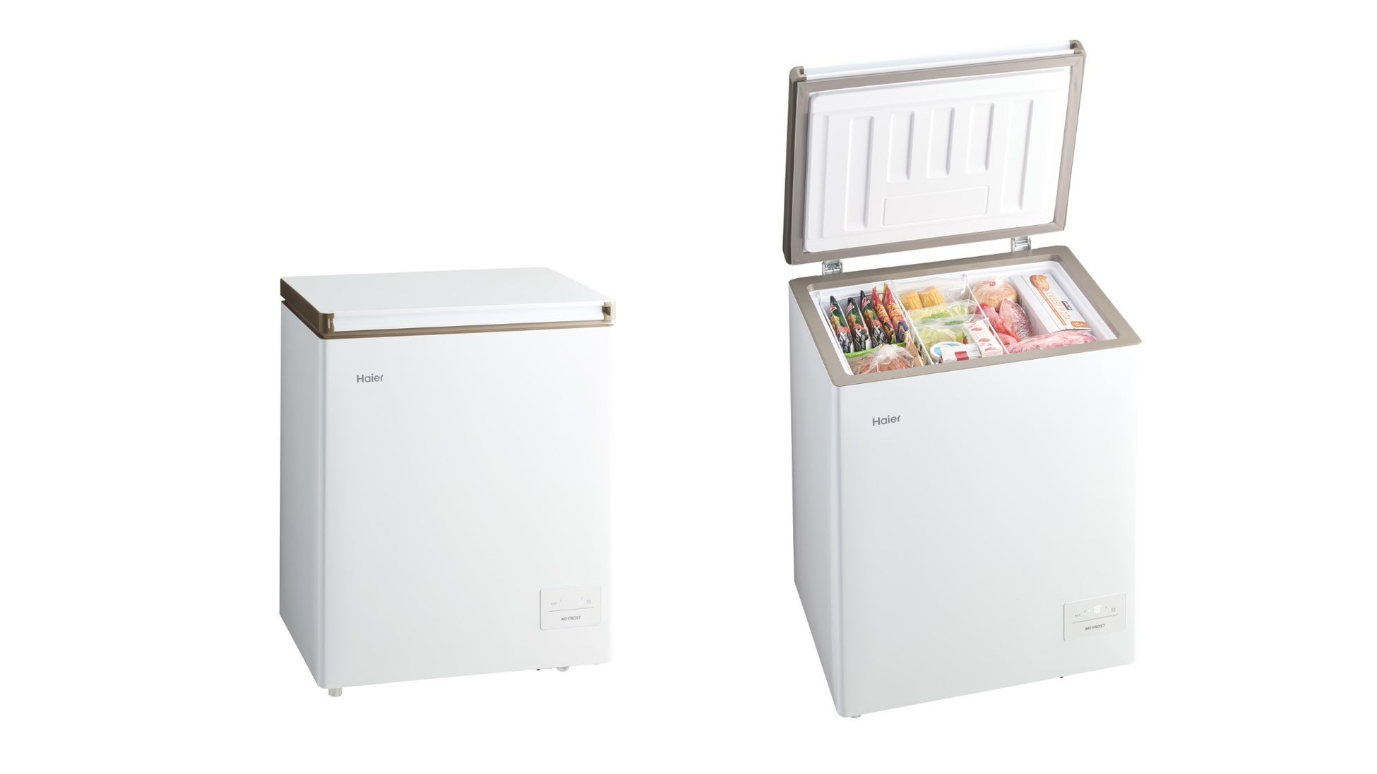 ハイアール、大量の食材を長期間保存可能な、霜取り不要のファン式を採用した132L上開き式冷凍庫を発売