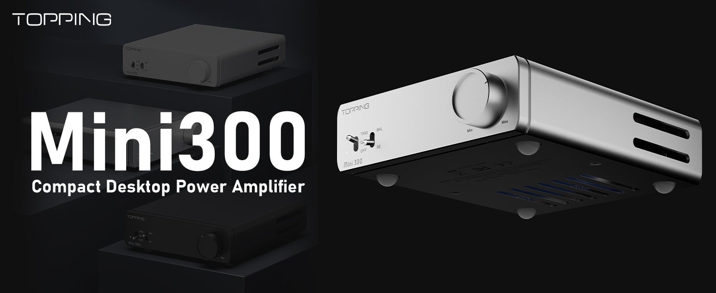 【TOPPING】コンパクトサイズでハイエンドモデルに迫る超低歪み＆高出力性能を実現、新たなデスクトップパワーアンプ『Mini300』が、2026年3月31日（火）より発売開始。