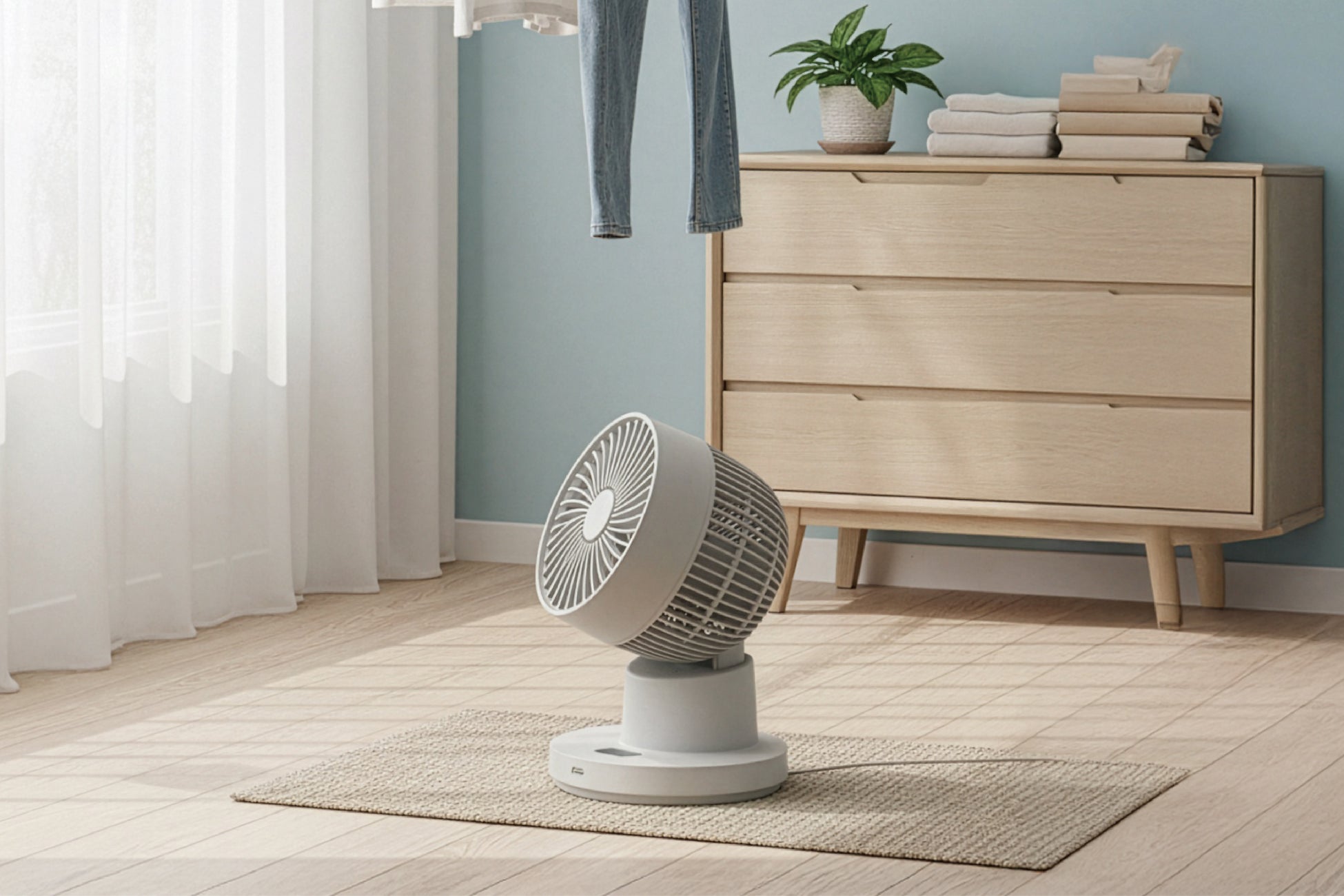 衣類乾燥や空気循環を高速に実現！上下・左右の角度をカスタマイズ＆2倍の速度で首ふりをする「クイック衣類乾燥DCサーキュレーター」発売