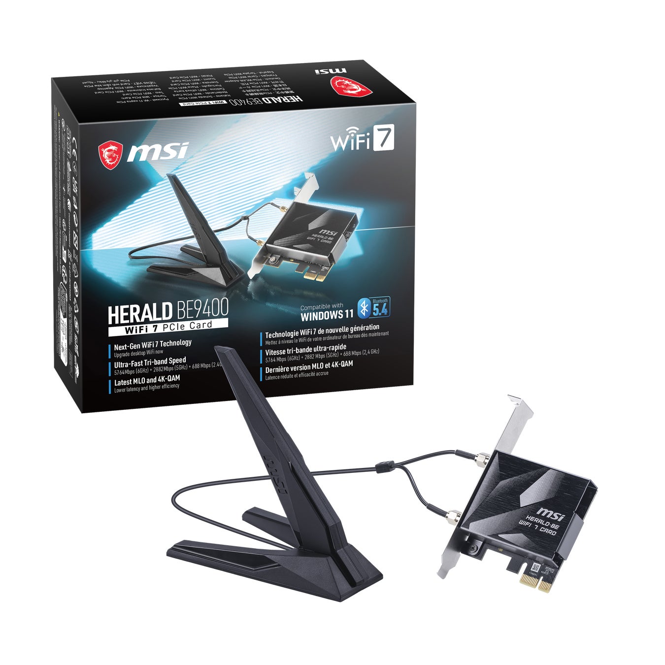 MSI、Wi-Fi 7対応内蔵型無線LANカード「HERALD BE9400 WiFi 7 PCIe Card」を発売