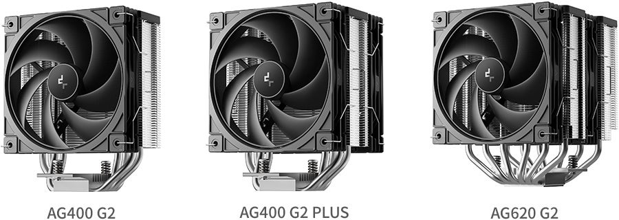 DeepCool社製、新開発のセミインテグラルブレードファンを搭載したサイドフロー型CPUクーラー「AG400 G2」、「AG400 G2 PLUS」、および「AG620 G2」を発表