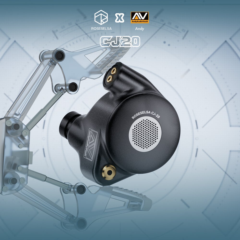 ROSESELSAより、音の重厚な存在感をテーマにロックやメタルなどのエネルギッシュでハードなサウンドに向けた有線イヤホン『CJ20』が登場！