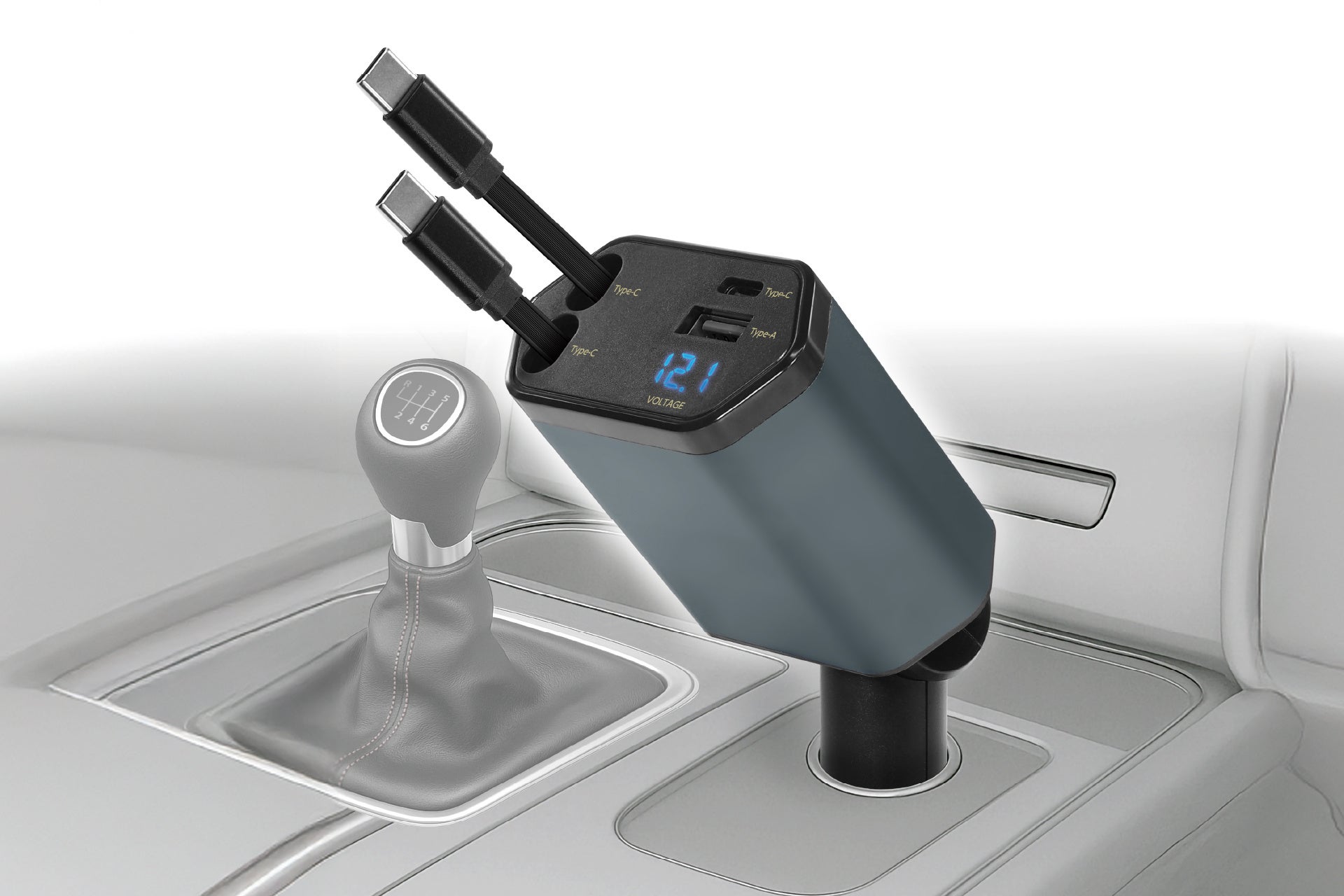 「充電コードぴろ～ん」インパネ周りのダサ配線を最大57Ｗ出力の「4in1巻き取り式カーチャージャー」でスッキリ解決！