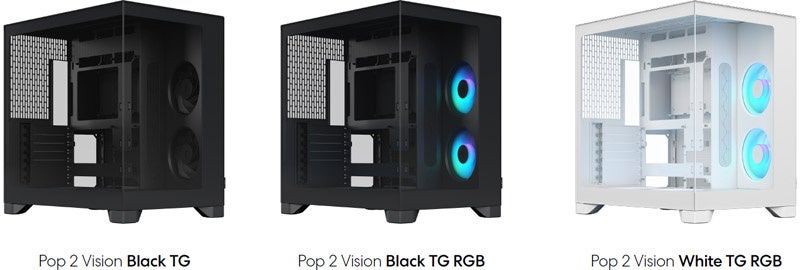 Fractal Design社製、同社初となるピラーレスデザインのミドルタワー型PCケース「Pop 2 Vision」シリーズを発表