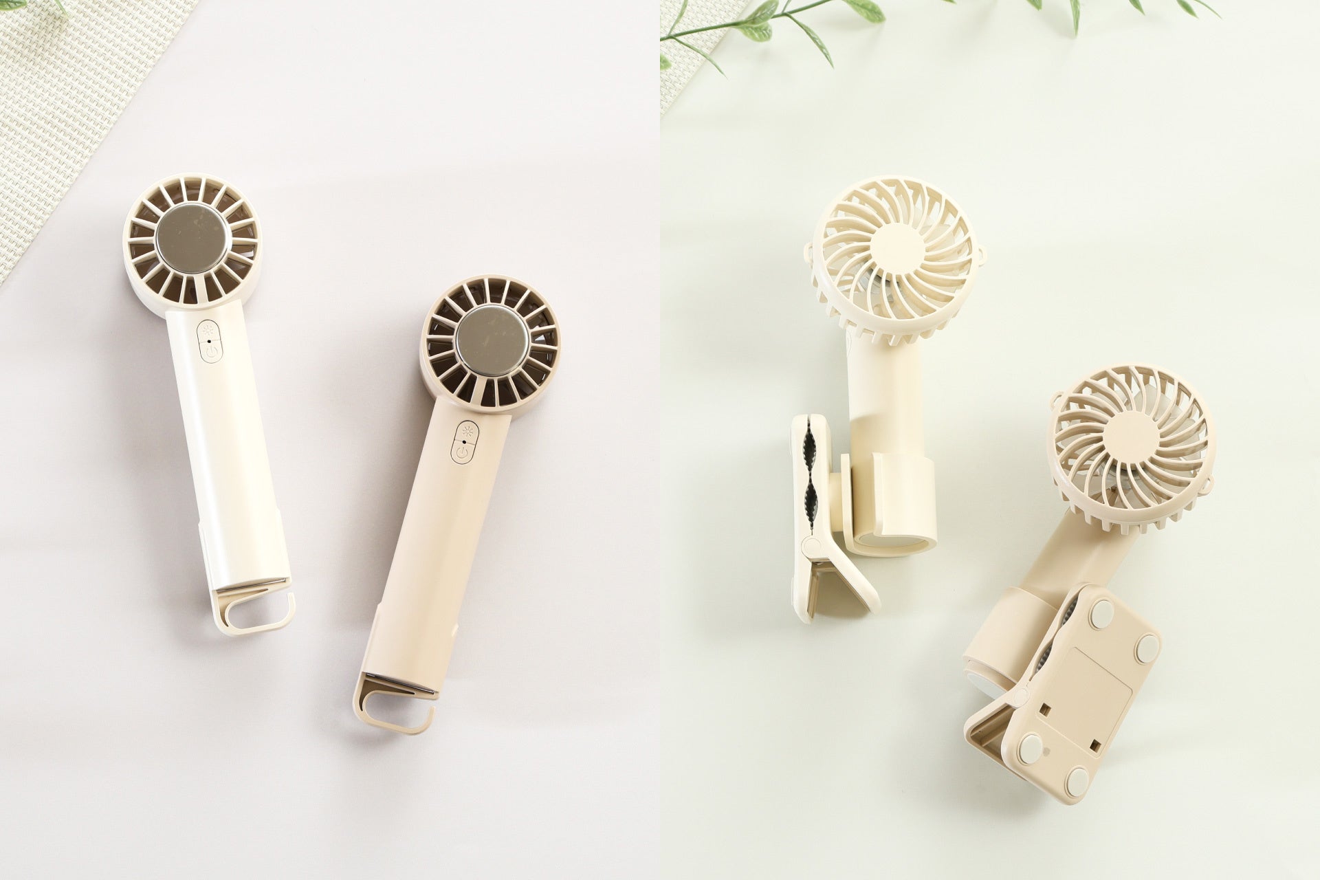 【瞬間冷却プレート搭載＆3WAYクリップ仕様】機能で選べるハンディファン2種を発売。