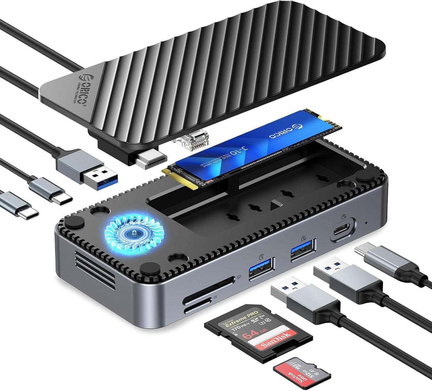 🔹 ORICO、最大8TB拡張・10Gbps転送の10-in-1 M.2 SSDドッキングステーションを発表