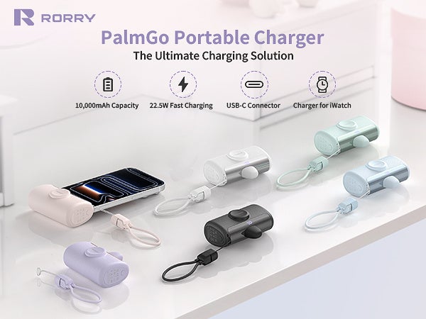 【新色登場】RORRY、手のひらサイズでかわいいモバイルバッテリー『PalmGo』から、爽やかに溶け込む新色「ミント」「水色」を発売