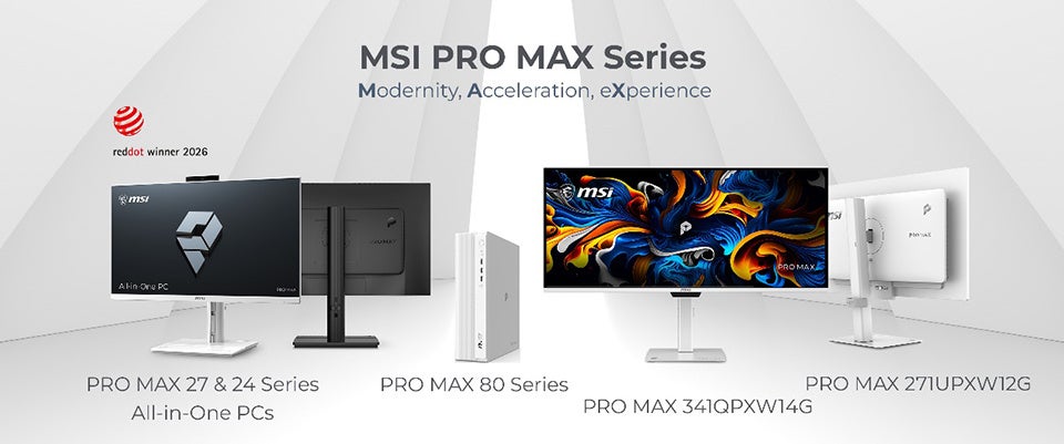 MSIのPRO MAXラインナップ : COMPUTEX 2026: 美しいミニマリストワークスペース向けのデスクトップとモニター