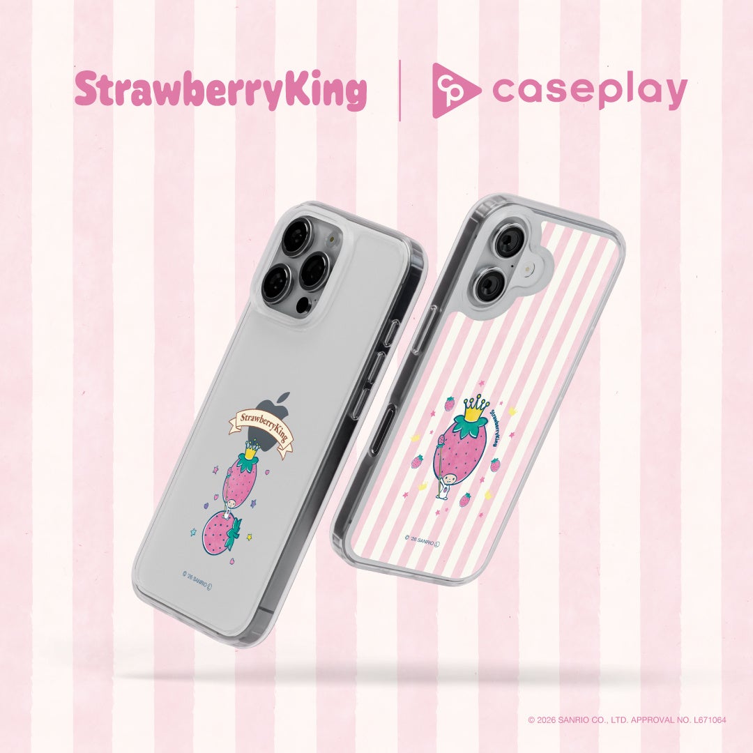 対応機種数/コラボ数/デザイン数でNo1を誇るcaseplayから平和ないちご王国の国王「いちごの王さま」のスマートフォンアクセサリーが2デザイン×160機種以上のラインナップで登場！