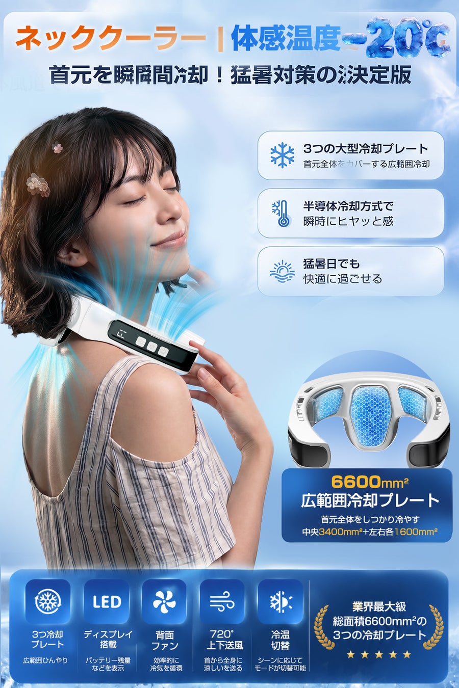 【Amazon猛暑対策セール】「3面冷却プレート×720°全方向送風」を搭載した次世代ネッククーラーが、期間限定で実質半額の「7,486円」となる超特価キャンペーンを開催！