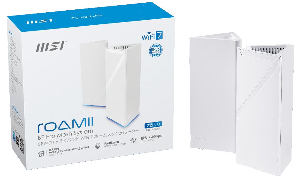 MSI、Wi-Fi 7対応メッシュルーターシリーズ「Roamii BE Proシリーズ」と「Roamii BE Liteシリーズ」を発売
