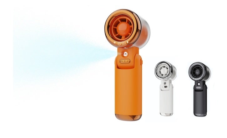 熱中症対策に!! W冷却を極めた[ミストハンディファン]が登場！超安全な準固体バッテリー搭載！