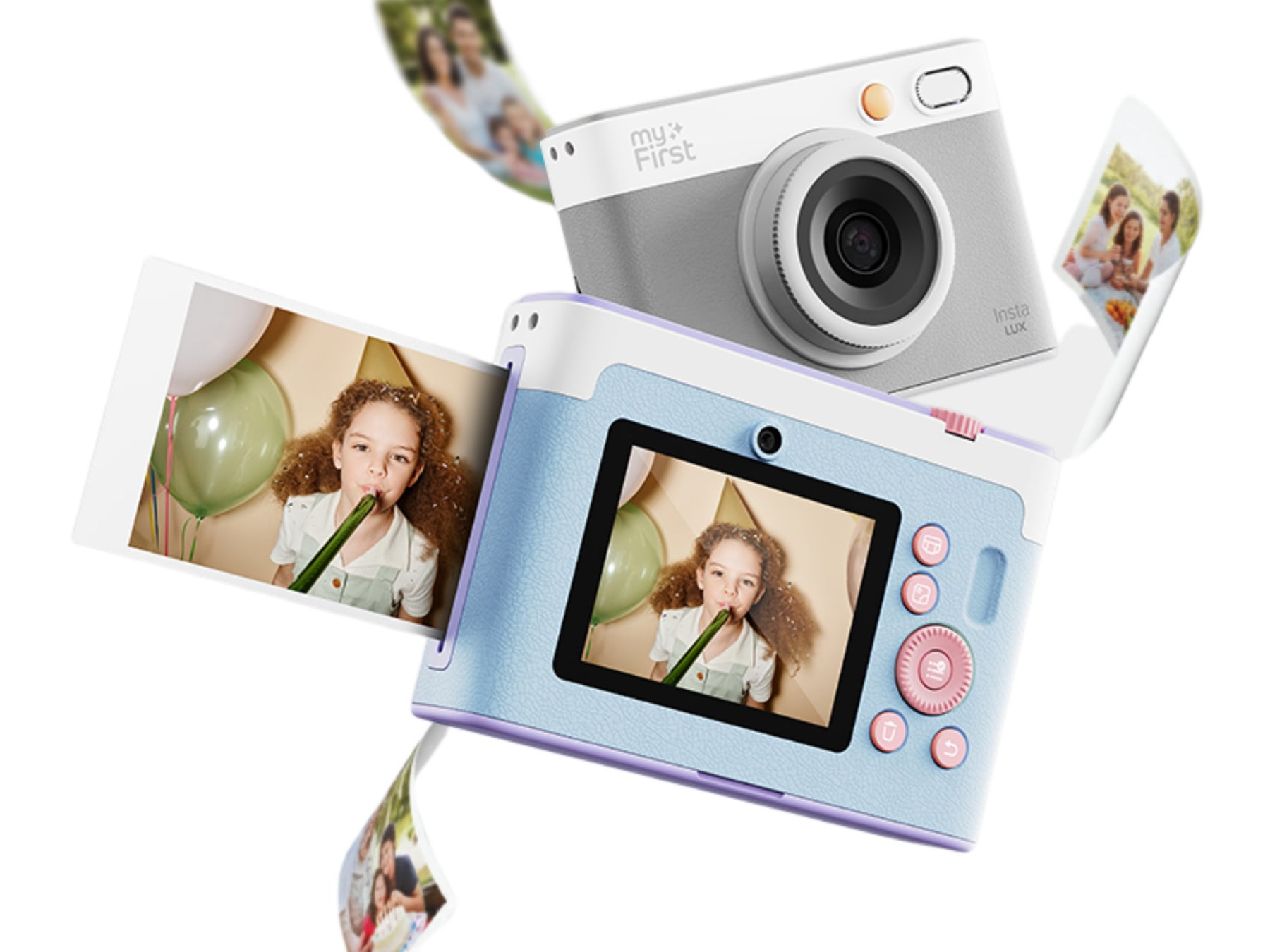 【7月1日発売】シリーズ初のフルカラー印刷対応昇華型熱転写プリンタ搭載インスタントカメラ「myFirst Insta Lux™」登場。その光を、最高の一枚に。