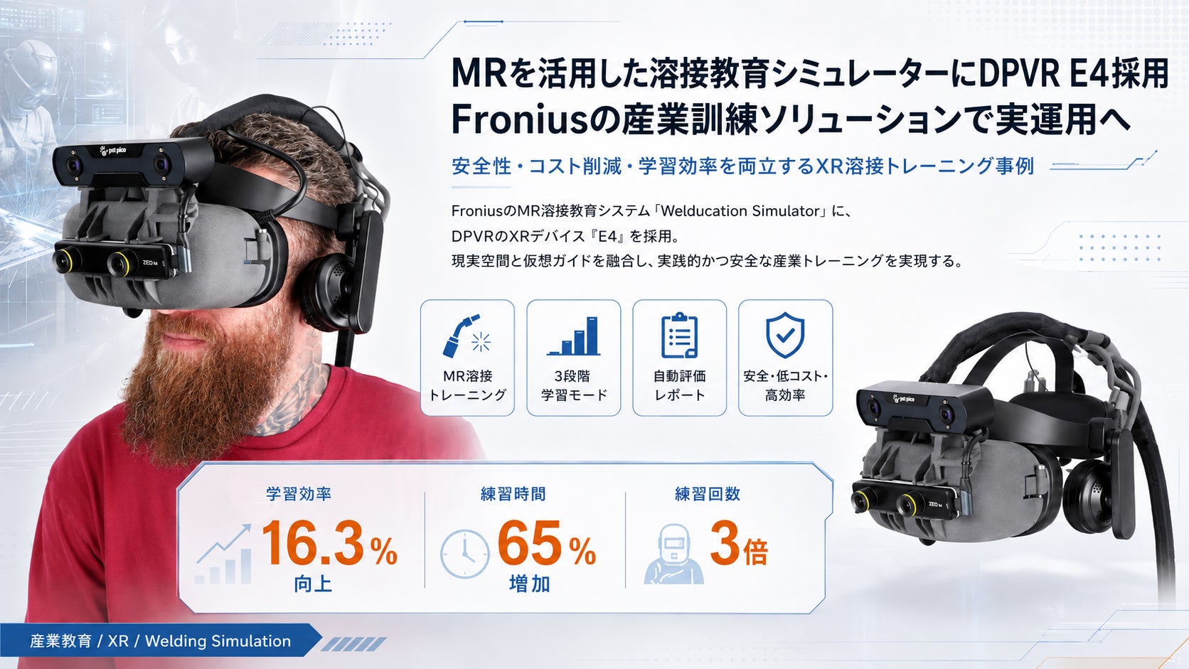 DPVR E4、MR溶接教育シミュレーターに採用