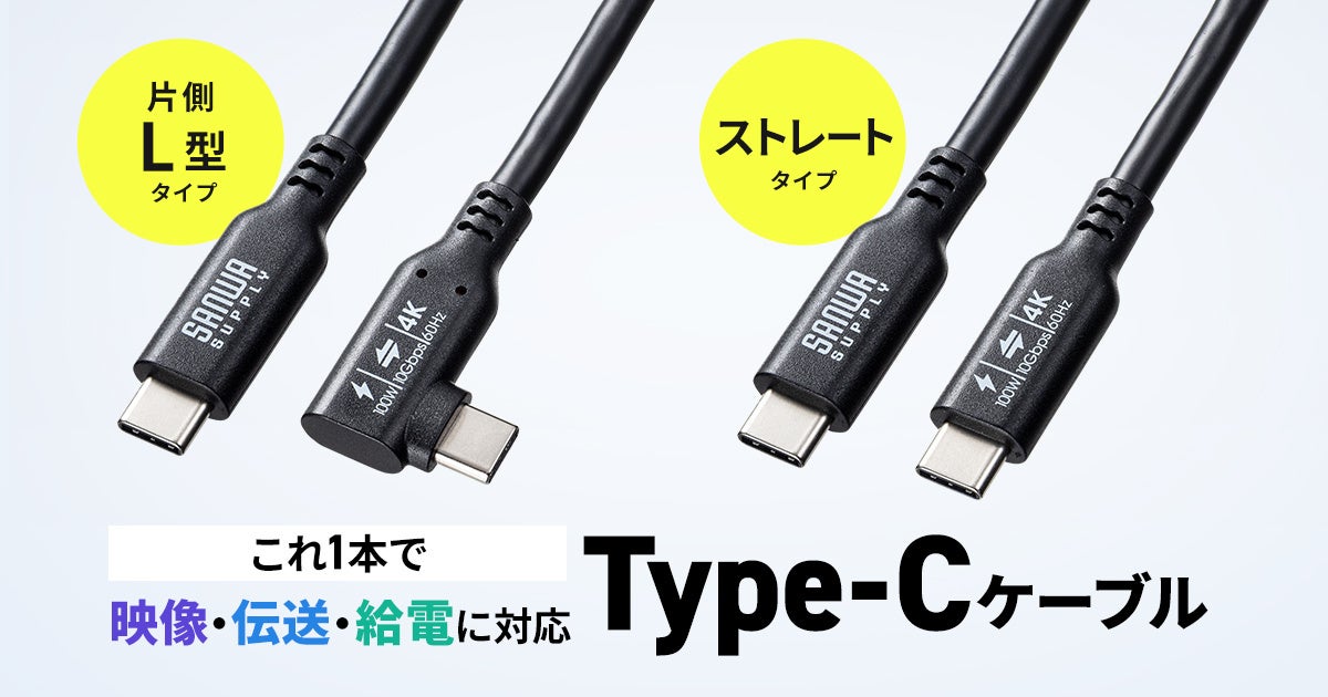 高速データ転送も高出力充電もこれ1本。100W給電＆映像対応のType-Cケーブルを発売