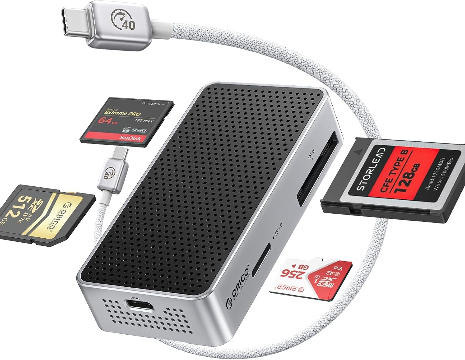 ORICO、CFexpress Type A/B・SD・TF対応4-in-1プロカードリーダーを発表。最大1500MB/s・Thunderboltチップ・Ice-Skin冷却搭載。