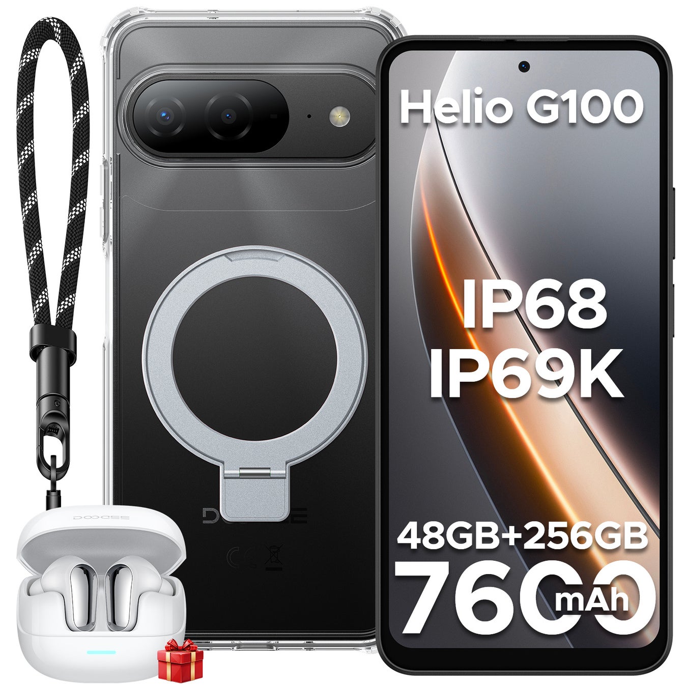 【楽天市場限定・50％OFF】IP68/IP69K防水スマホ「DOOGEE B10 セット版」登場！69,900円→34,950円、豪華5大アクセサリー付き
