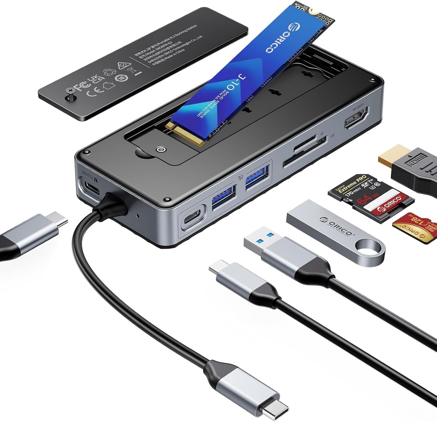 ORICO、M.2 SSDケースとUSB-Cハブを一体化した拡張ドックを発表——最大8TB拡張・8-in-1多機能・10Gbps転送・4K@60Hz出力・PD100W充電を1台に集約
