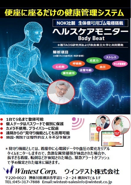 ウインテスト、株主優待制度にて IoTヘルスケア便座マット「Body Beat」を割引提供